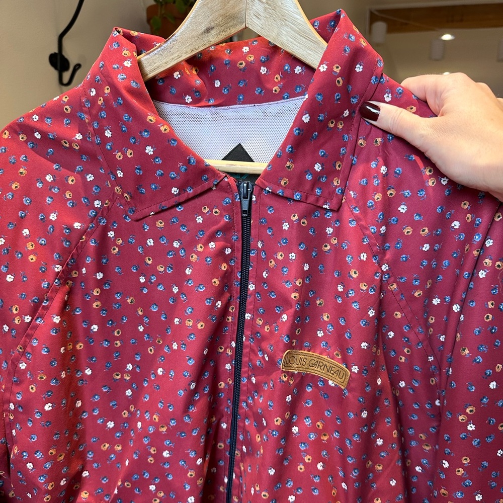 W’s Vintage 90’s Louis Garneau coat floral lined Windbreaker jacket. - Picture 1 of 5